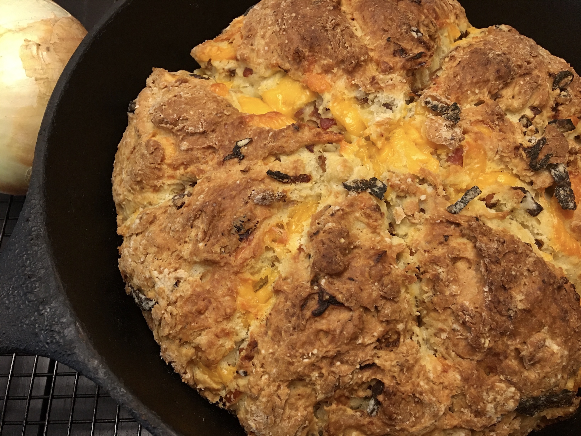 Bacon, Bleu & Onion Soda Bread