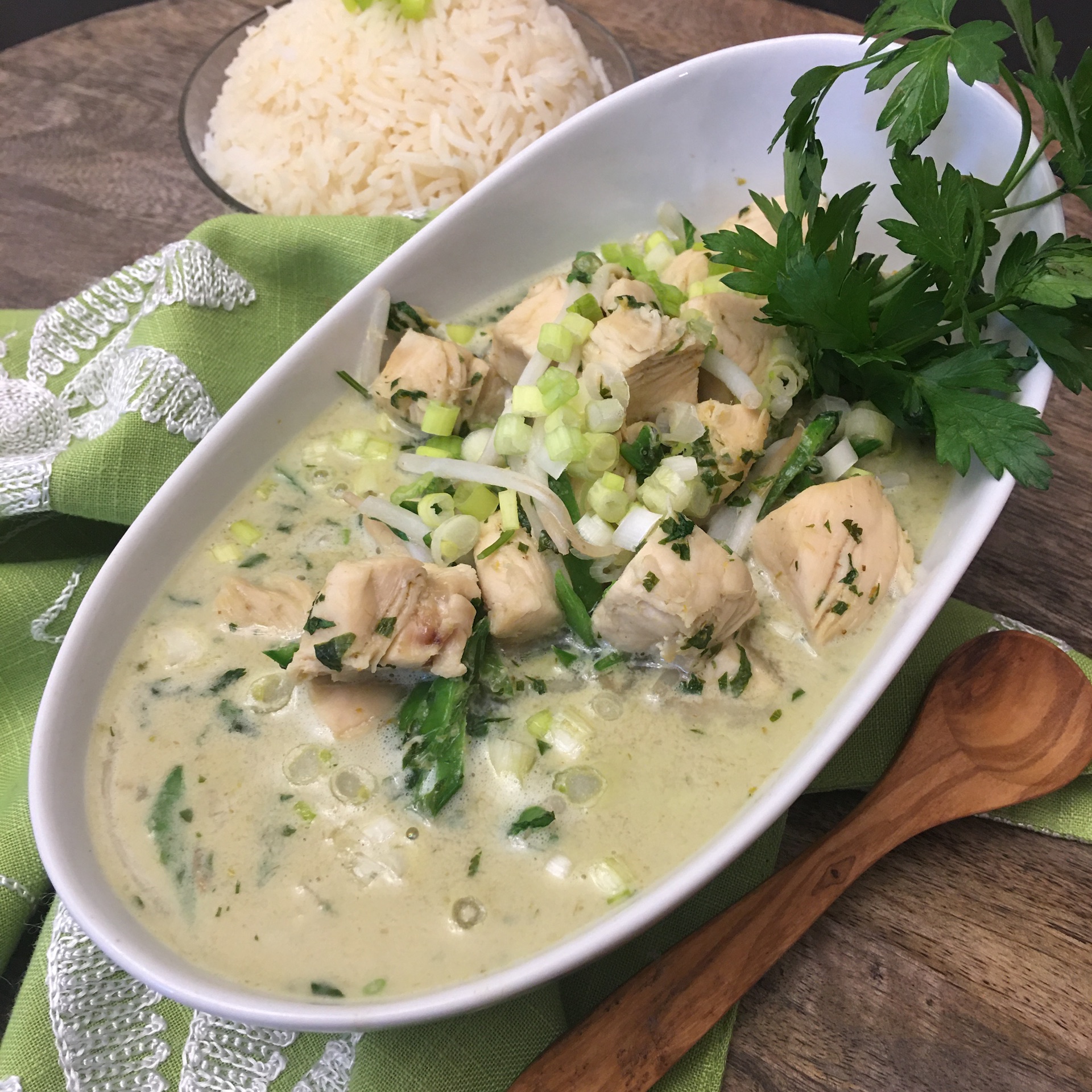 Thai Green Curry Chicken with Basil