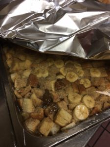 Double cover bread pudding during cooking