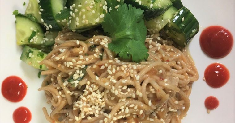 Spicy Sesame Soba Noodles with Vietnamese Cucumbers